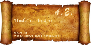 Almási Endre névjegykártya